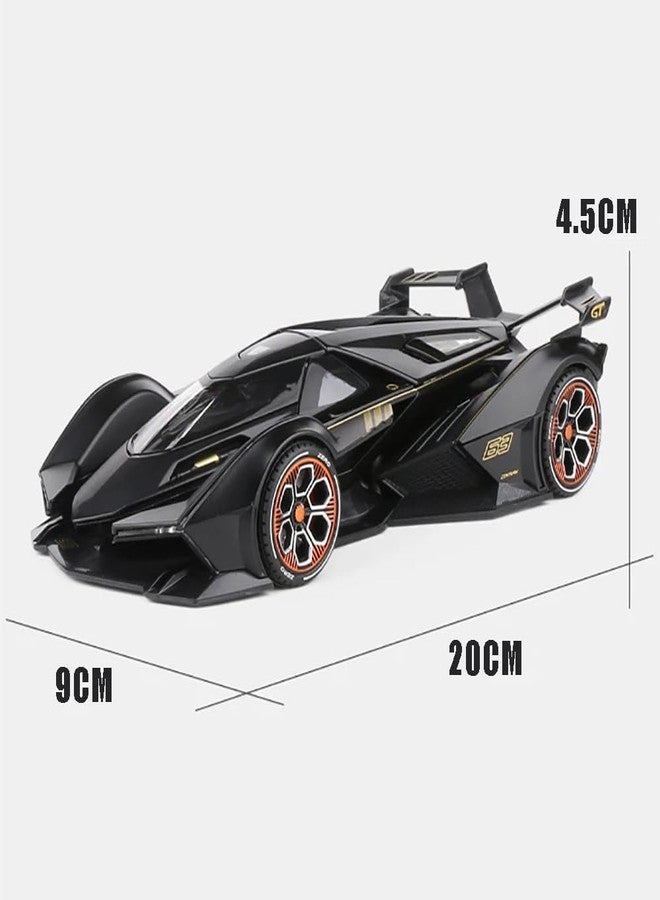 سيارة لعبة لامبورغيني V12 GT من ديزيكون بمقياس 1:22، نموذج معدني مصبوب، مزودة بإضاءة وصوت وباب قابل للفتح بالسحب للخلف، مناسبة لهواة جمع السيارات. - Image 2